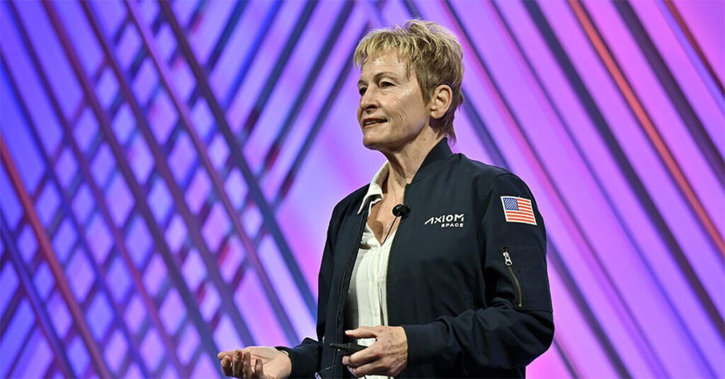 QA Axioms Peggy Whitson on space station assembly Image